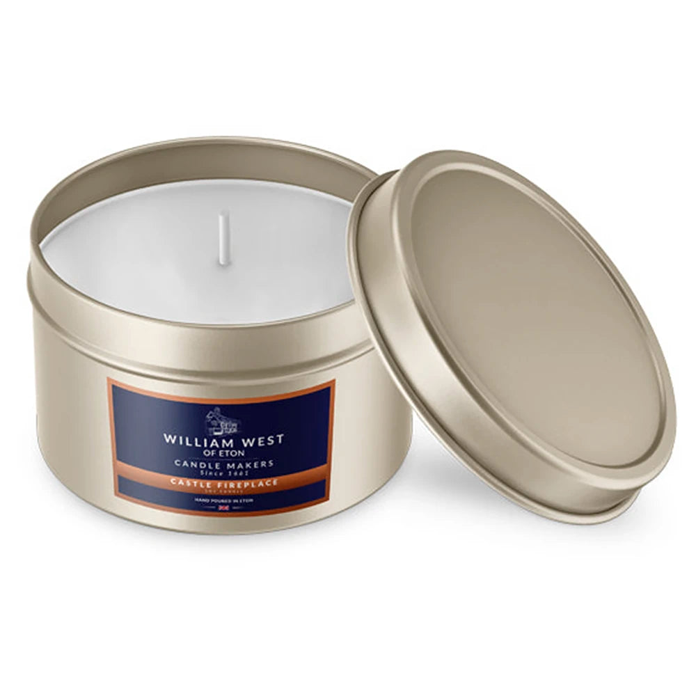 William West Castle Fireplace Soy Candle 100ml Tin